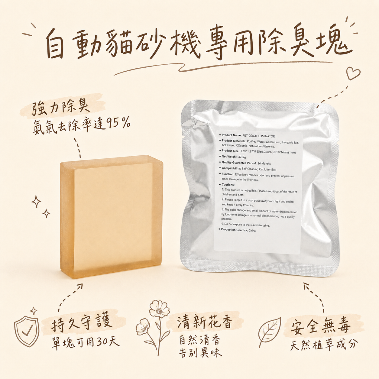 自動貓砂機專用除臭塊