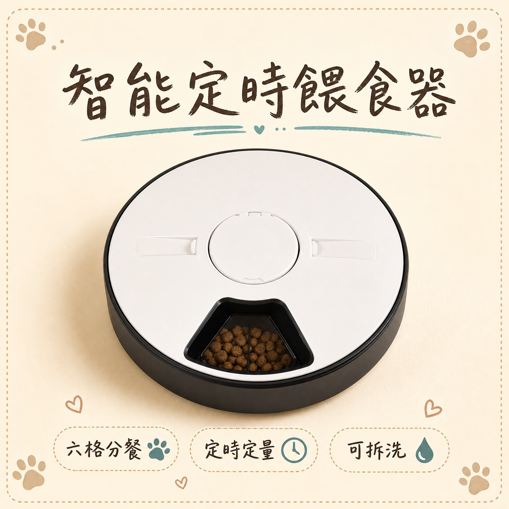 Smart Pet Automatic Feeder | 6-Meal Timed Dispensing | LED Touchscreen | Portable Battery-Powered